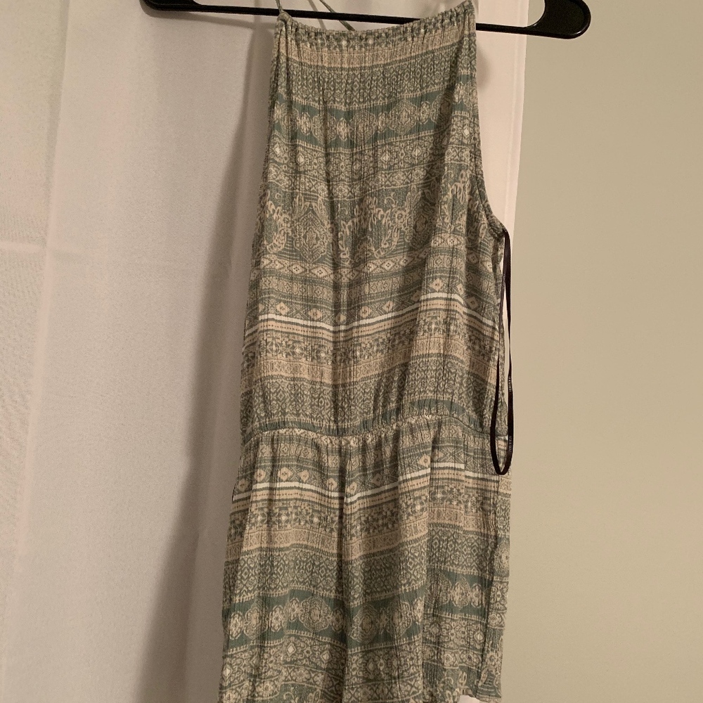 Green and Cream Multi Colored Romper